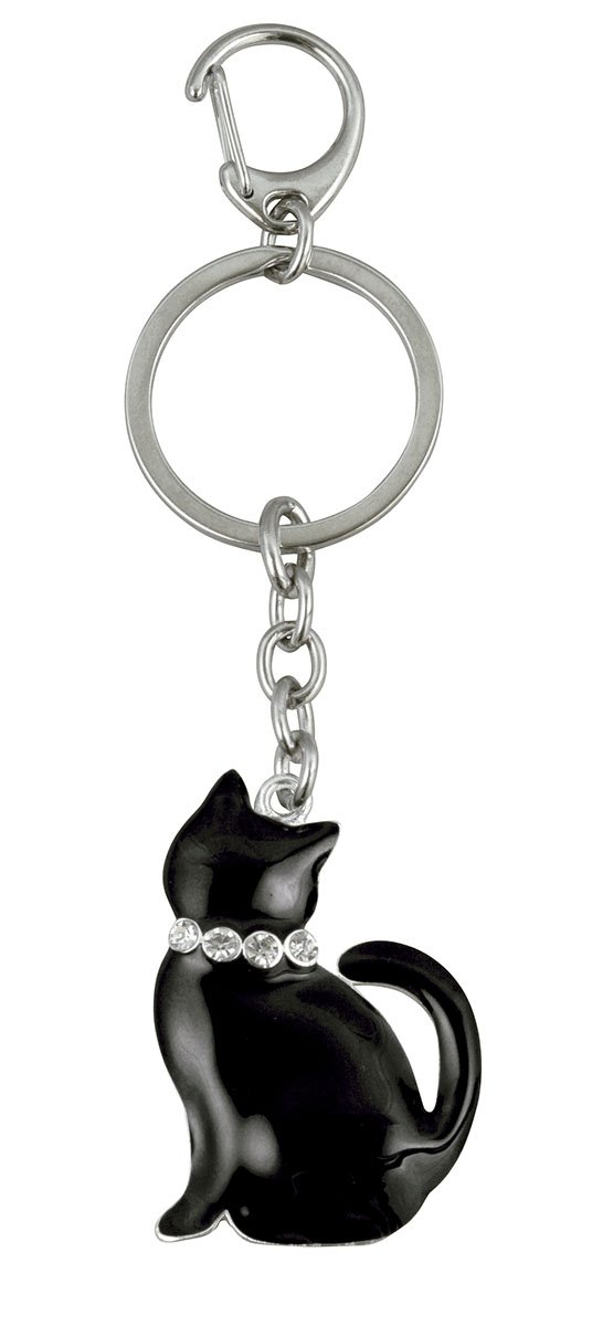 Amazon.co.jp: キーホルダー [黒猫] お座り猫 G-4337BK : ファッション